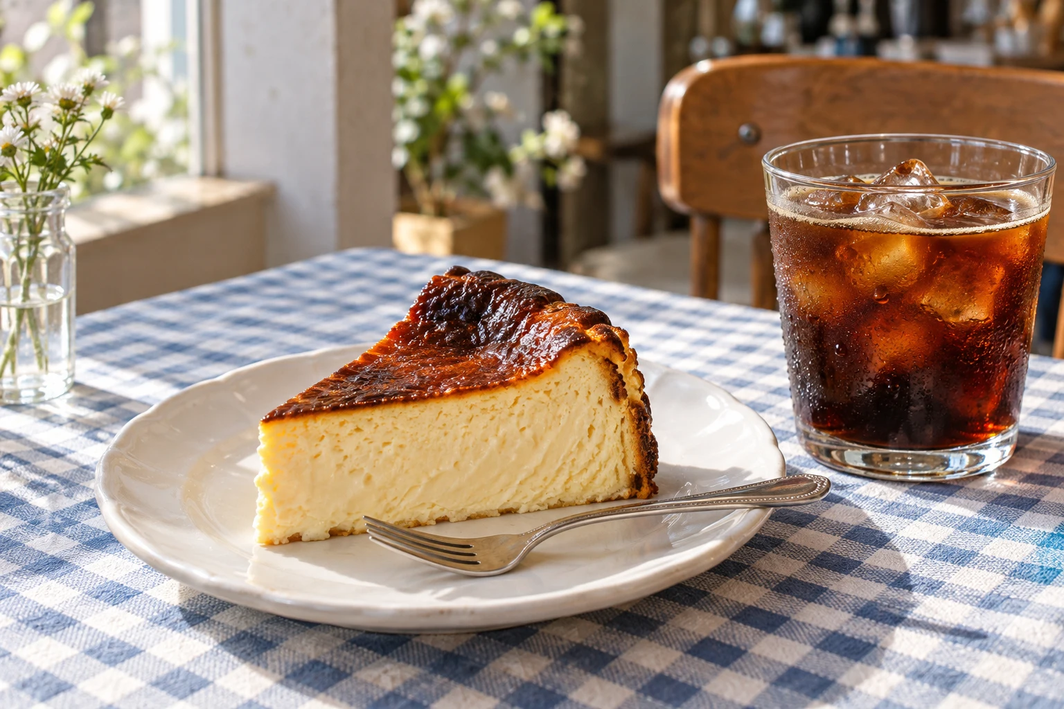 ケーキとアイスコーヒーのイメージ